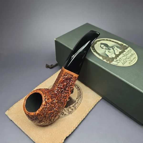 Ser Jacopo Maxima Sandblasted DIamond Shank Apple Estate Briar Pipe, Italian Estates - Image 2