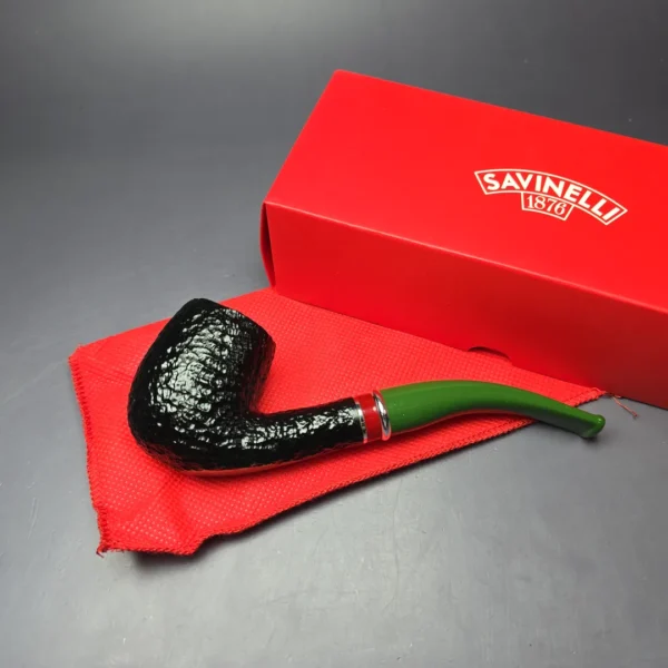 Savinelli 2025 Saint Nicholas 606 KS Rusticated Bent Billiard Briar Pipe, 6mm, New - Image 2