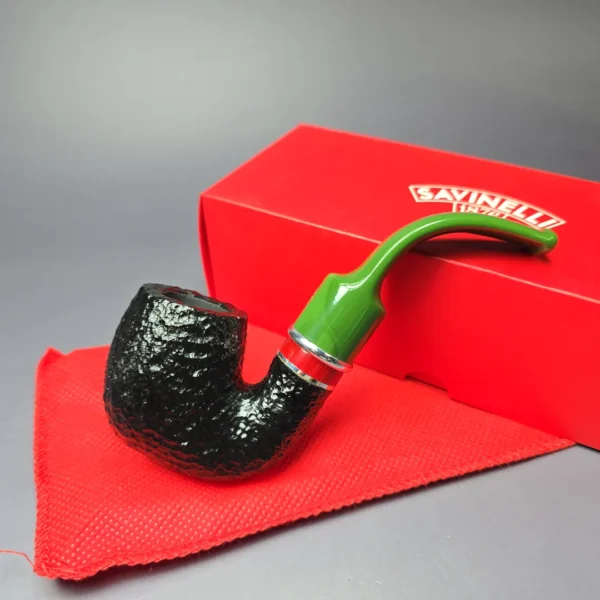 Savinelli 2025 Saint Nicholas 614 KS Rusticated Oom Paul Briar Pipe, 6mm, New - Image 2