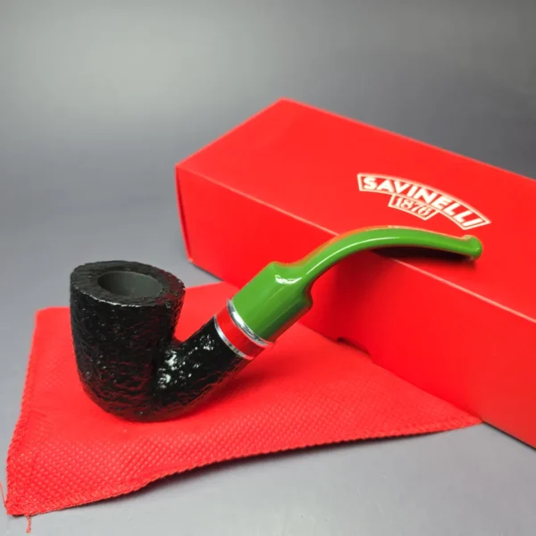 Savinelli 2025 Saint Nicholas 621 KS Rusticated Bent Dublin Briar Pipe, 6mm, New - Image 2