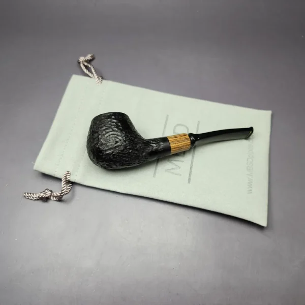 MBSD Briars by Piero Vitale Sandblasted Brandy w/ Zebrawood Briar Pipe, New - Image 2