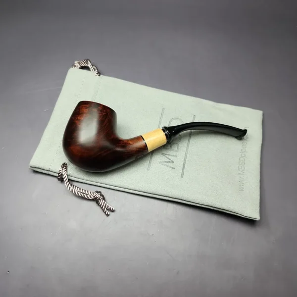 MBSD Briars by Piero Vitale Smooth Brandy w/ Olivewood Briar Pipe, New - Image 2