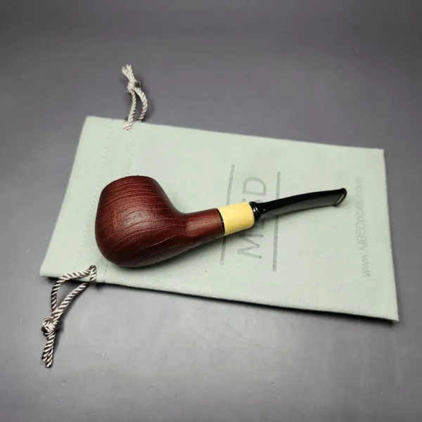 MBSD Briars by Piero Vitale Sandblasted Author w/ Olivewood Briar Pipe, New - Image 2