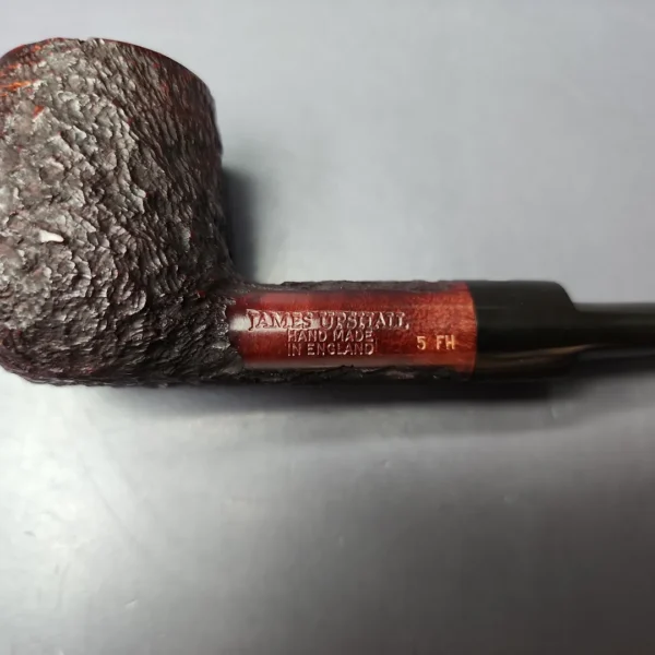 James Upshall Bark Group 5 Partially Rusticated Billiard Estate Briar Pipe, Unsmoked - Image 2