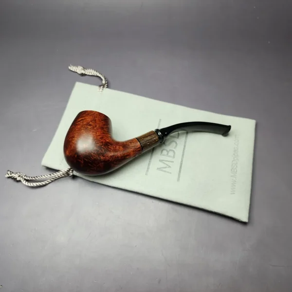 MBSD Briars by Piero Vitale Smooth Brandy w/ Zebrawood Briar Pipe, New - Image 2
