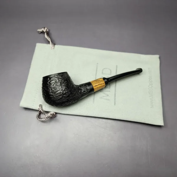 MBSD Briars by Piero Vitale Rusticated Author w/ Zebrawood Briar Pipe, New - Image 2