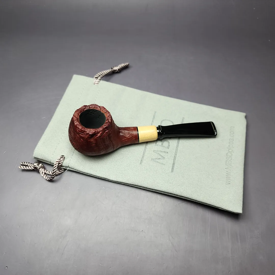 MBSD Briars by Piero Vitale Vintage Sandblasted Author w/ Boxwood Briar Pipe, New - Image 2