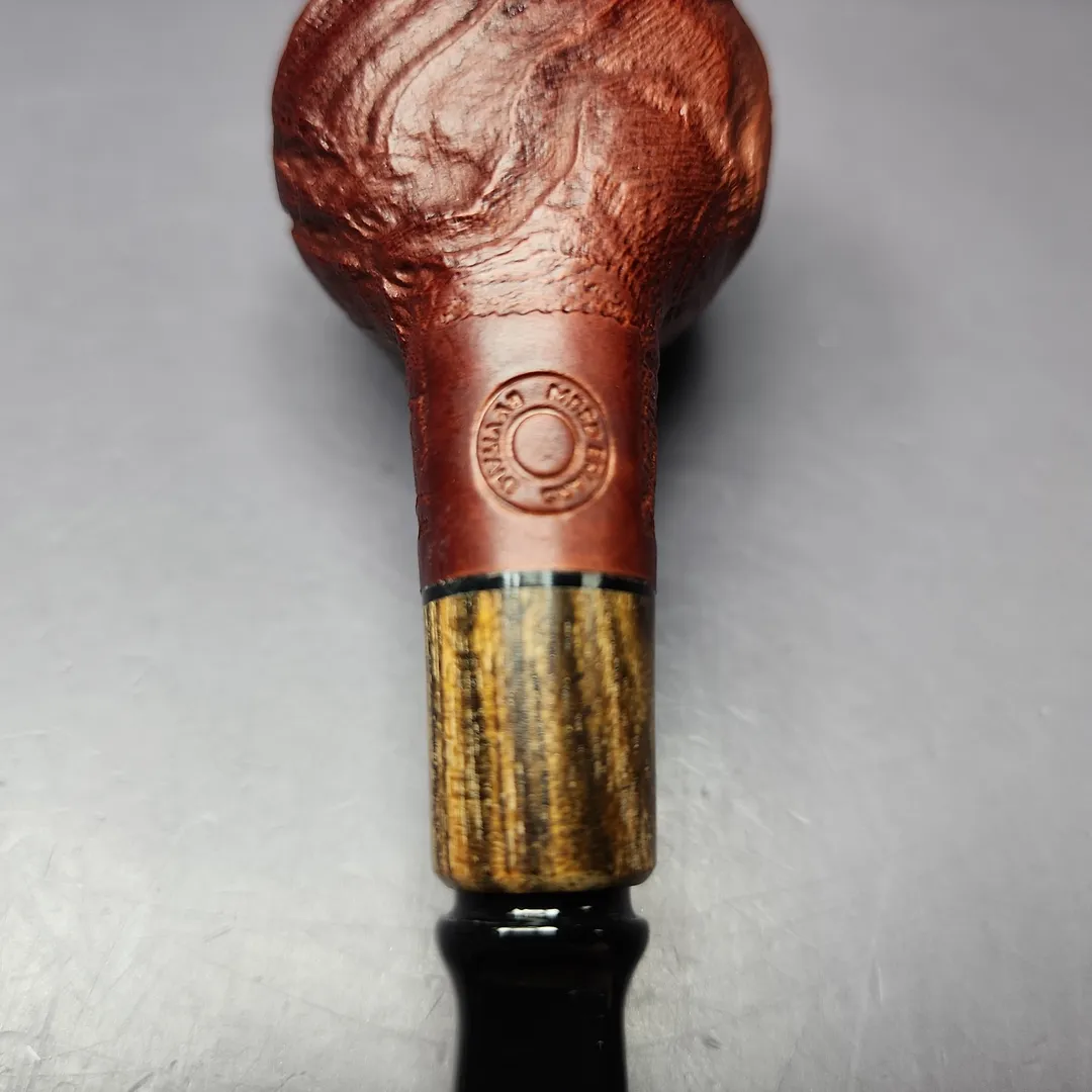 MBSD Briars by Piero Vitale Vintage Sandblasted Author w/ Zebrawood Briar Pipe, New - Image 2