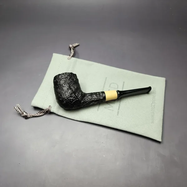 MBSD Briars by Piero Vitale Sandblasted Billiard w/ Olivewood Briar Pipe, New - Image 2