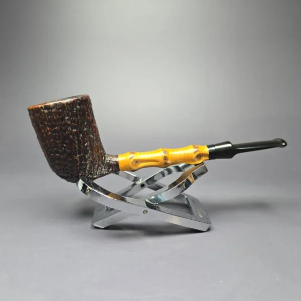 Sixten Ivarsson 1971 Sandblasted Dublin w/ Bamboo Estate Briar Pipe, Danish Estates - Image 2