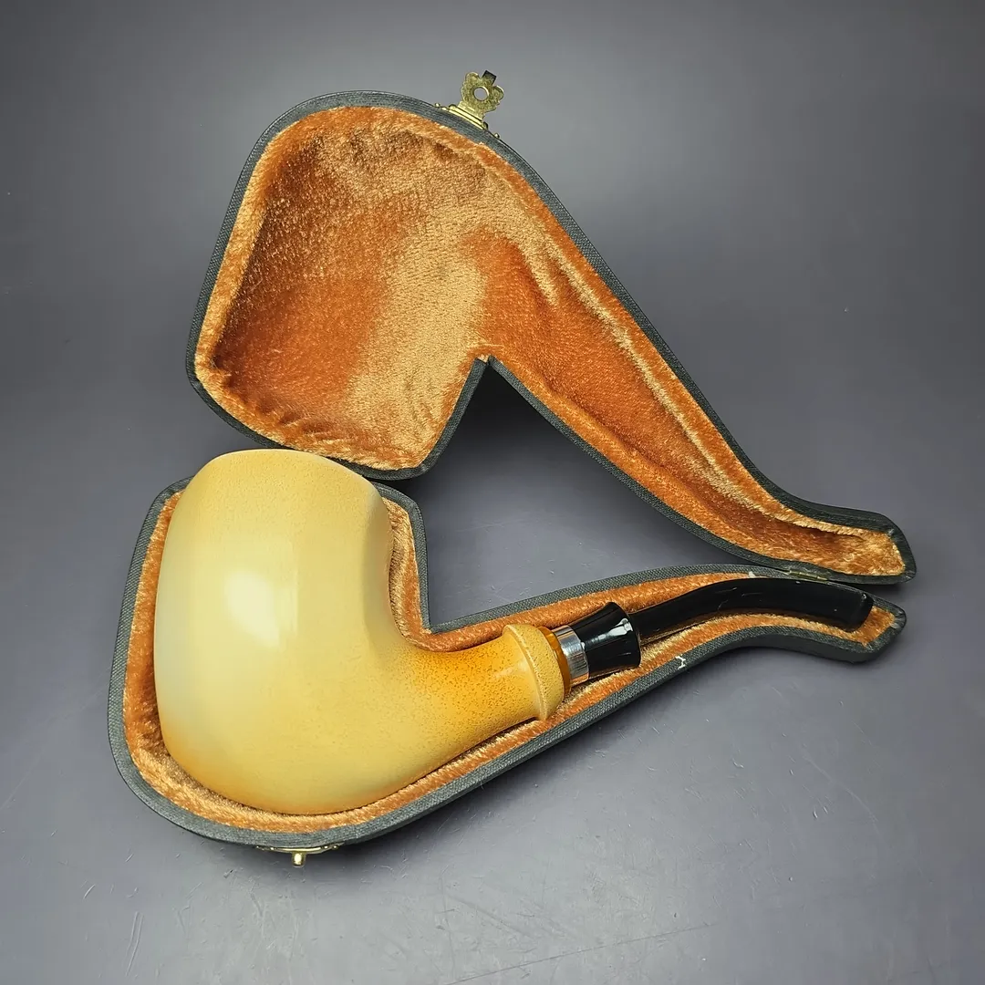 IMP Magnum Smooth Freehand w/ Silver Estate Block Meerschaum Pipe - Image 2