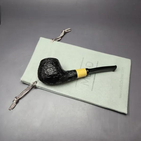 MBSD Briars by Piero Vitale Rusticated Author w/ Olivewood Briar Pipe, New - Image 2