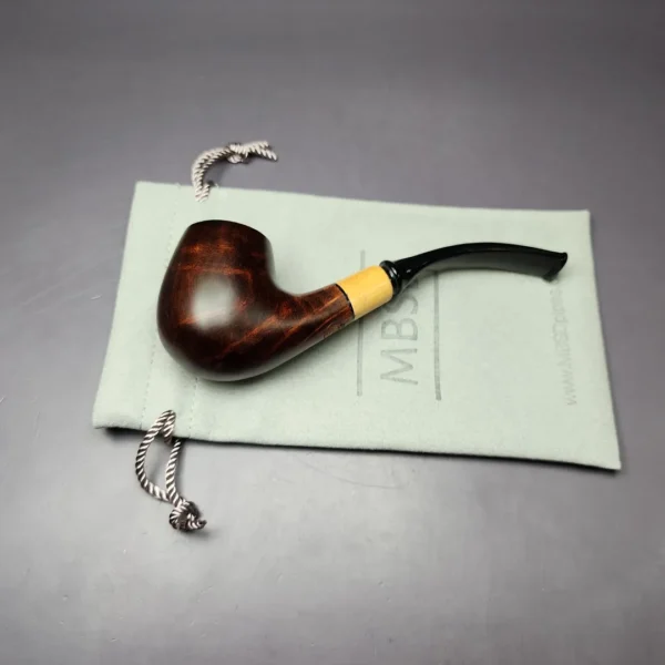 MBSD Briars by Piero Vitale Smooth Brandy w/ Olivewood Briar Pipe, New - Image 2