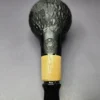 MBSD Briars by Piero Vitale Black Rusticated Author w/ Boxwood Briar Pipe, New - Image 2