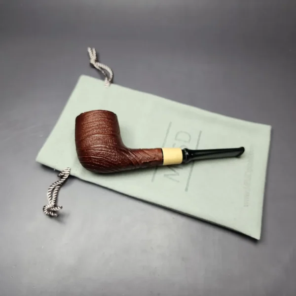 MBSD Briars by Piero Vitale Sandblasted Billiard w/ Olivewood Briar Pipe, New - Image 2