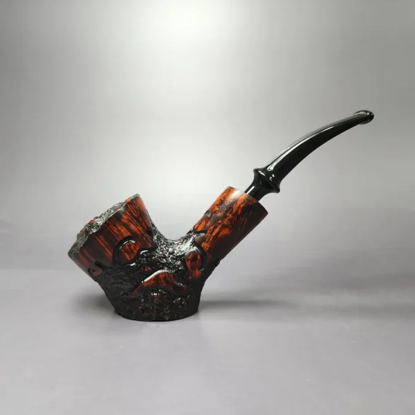 Nording Moss XL Partially Rusticated Freehand Sitter Estate Briar Pipe, Unsmoked - Image 2