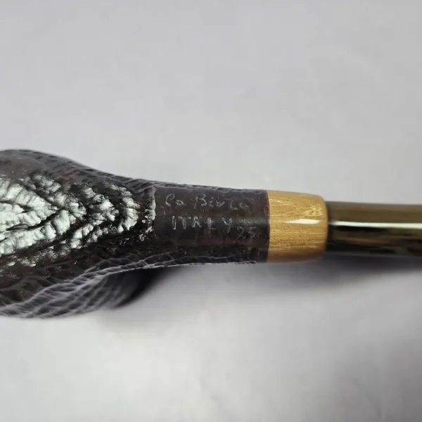 la Biota "Economica" Rusticated Bent Billiard w/ Olivewood Briar Pipe, New - Image 2