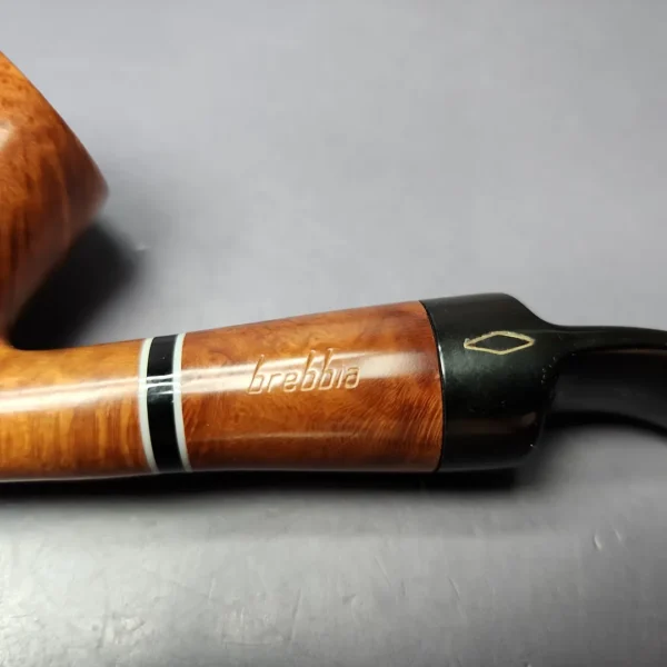 Brebbia Triade Smooth Bent Billiard Estate Briar Pipe, Italian Estates, 9mm - Image 2