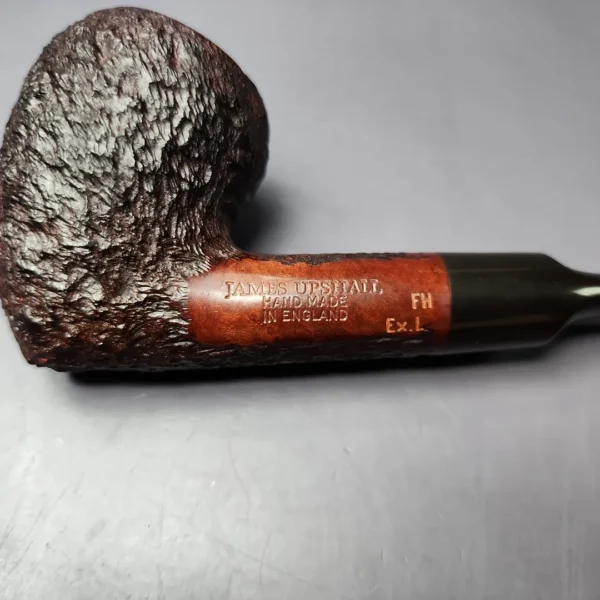 James Upshall Bark EXL Partially Rusticated Acorn Estate Briar Pipe, Unsmoked - Image 2
