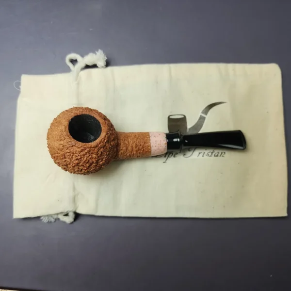 Pipe Tristan Granite Rusticated Author w/ Durat Handmade Briar Pipe, New - Image 2