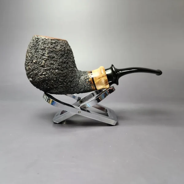 Elena Doroshenko Rusticated Brandy w/ Masur Birch Estate Briar Pipe, Other Estates - Image 3