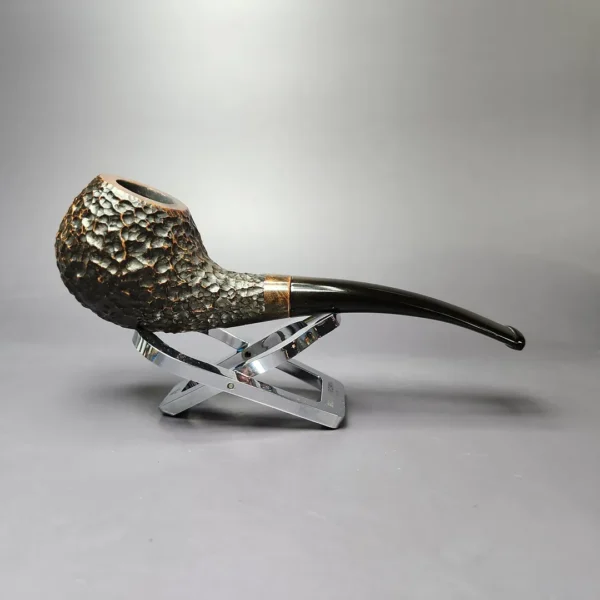 Sam Learned 2001 Crescent Grade Rusticated Hawkbill Estate Briar Pipe, American Estates - Image 3