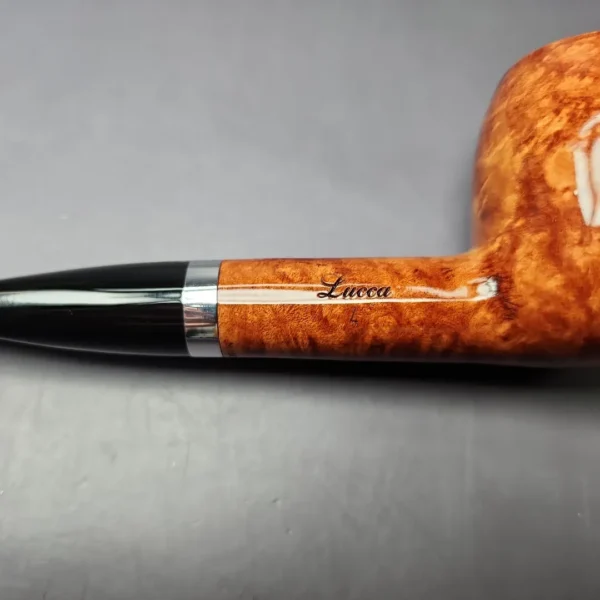 Giordano Lucca 4 Smooth Billiard w/ Silver Estate Briar Pipe, Unsmoked, 9mm - Image 3