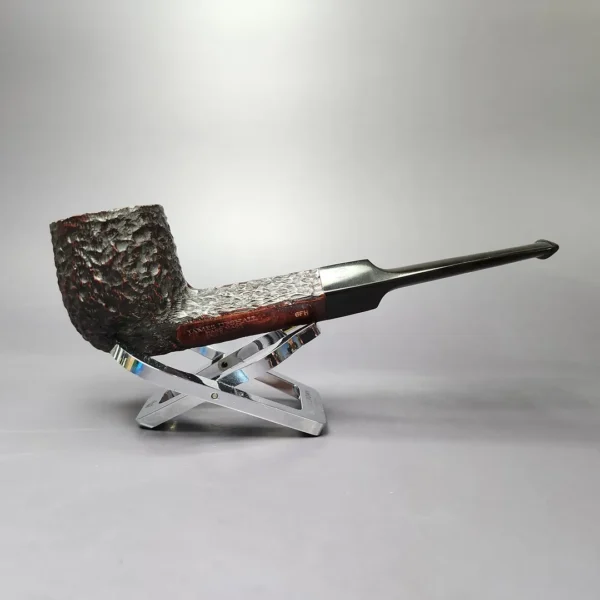 James Upshall Bark Group 6 Rusticated Diamond Shank Estate Briar Pipe, Unsmoked - Image 3