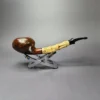 HS Studio Signature Grade Smooth Tomato w/ Bamboo Estate Briar Pipe, Unsmoked - Image 3