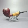 Robertson Pipes Contrast Sandblasted Egg w/ Faceted Bocote Handmade Briar Pipe, New - Image 3