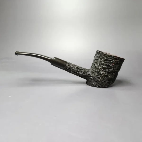 James Upshall Bark Group 6 Partially Rusticated Cherrywood Estate Briar Pipe, Unsmoked - Image 3