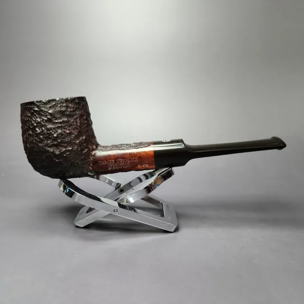 James Upshall Bark Group 5 Partially Rusticated Billiard Estate Briar Pipe, Unsmoked - Image 3
