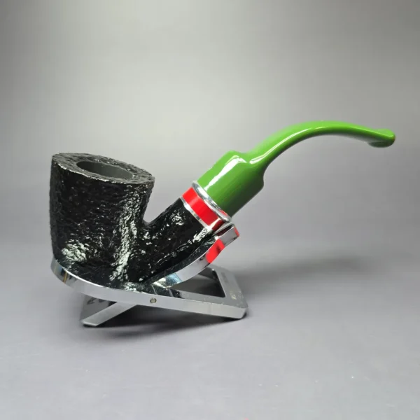 Savinelli 2025 Saint Nicholas 621 KS Rusticated Bent Dublin Briar Pipe, 6mm, New - Image 3