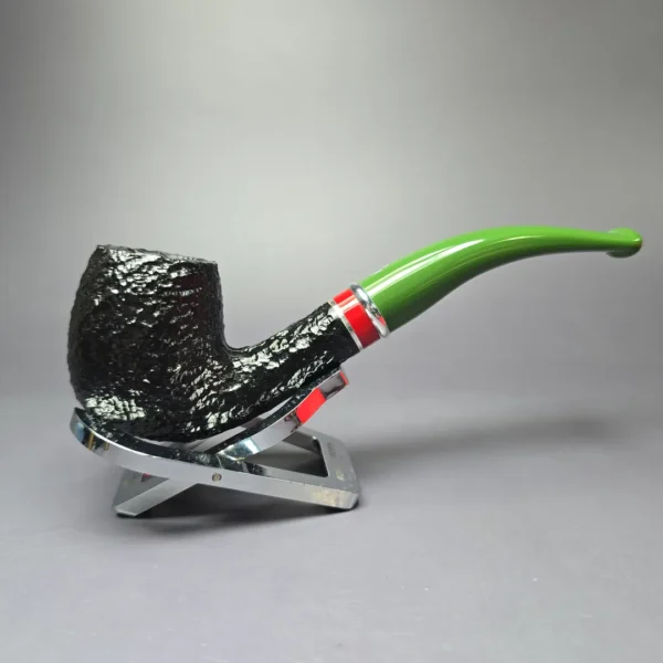 Savinelli 2025 Saint Nicholas 602 KS Rusticated Bent Billiard Briar Pipe, 6mm, New - Image 3