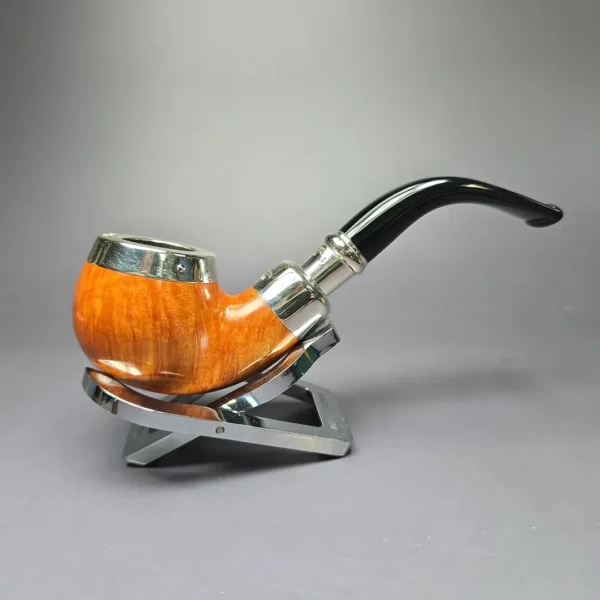 Peterson Natural Spigot w/ Silver Cap 03 Smooth Apple Briar Pipe, New - Image 3
