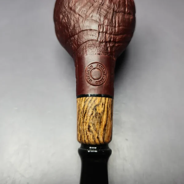 MBSD Briars by Piero Vitale Sandblasted Author w/ Zebrawood Briar Pipe, New - Image 3