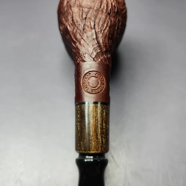 MBSD Briars by Piero Vitale Sandblasted Billiard w/ Zebrawood Briar Pipe, New - Image 3