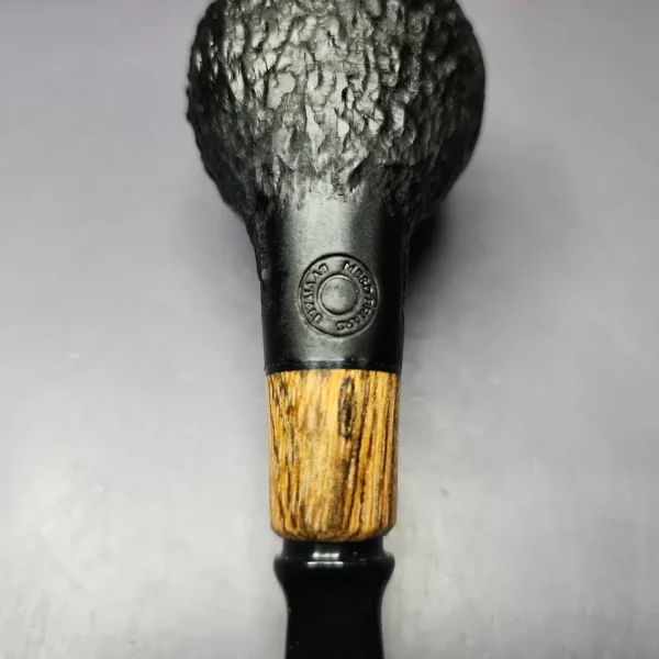 MBSD Briars by Piero Vitale Rusticated Author w/ Zebrawood Briar Pipe, New - Image 3