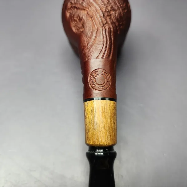 MBSD Briars by Piero Vitale Vintage Sandblasted Billiard w/ Olivewood Briar Pipe, New - Image 3