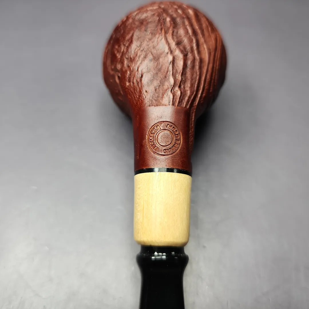 MBSD Briars by Piero Vitale Vintage Sandblasted Author w/ Boxwood Briar Pipe, New - Image 3