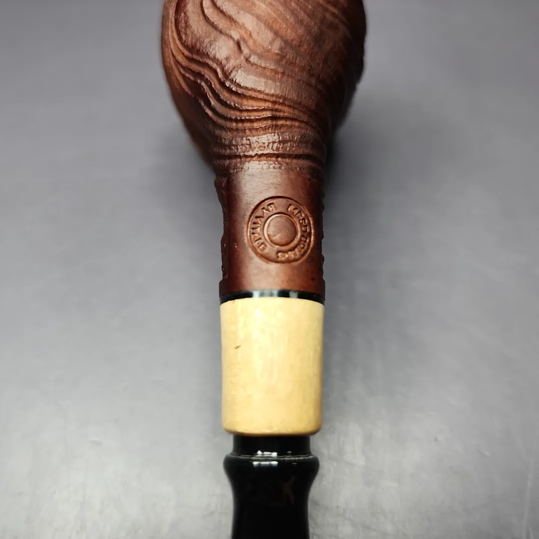 MBSD Briars by Piero Vitale Vintage Sandblasted Billiard w/ Boxwood Briar Pipe, New - Image 3