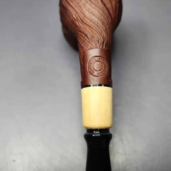 MBSD Briars by Piero Vitale Sandblasted Billiard w/ Olivewood Briar Pipe, New - Image 3