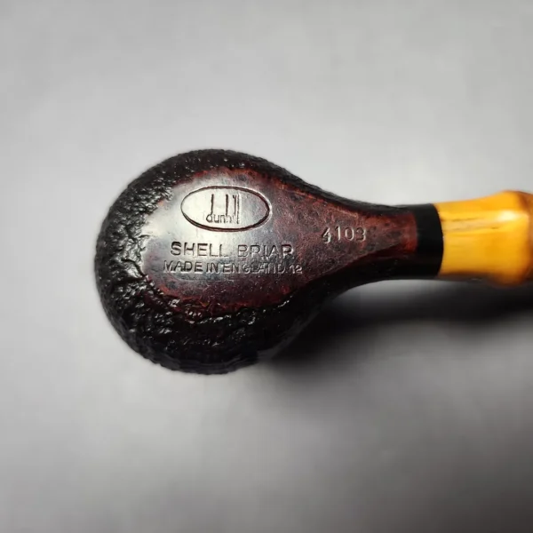 Dunhill 2012 Shell Briar 4103 Sandblasted Billiard w/ Bamboo Estate Briar Pipe, English Estates - Image 3