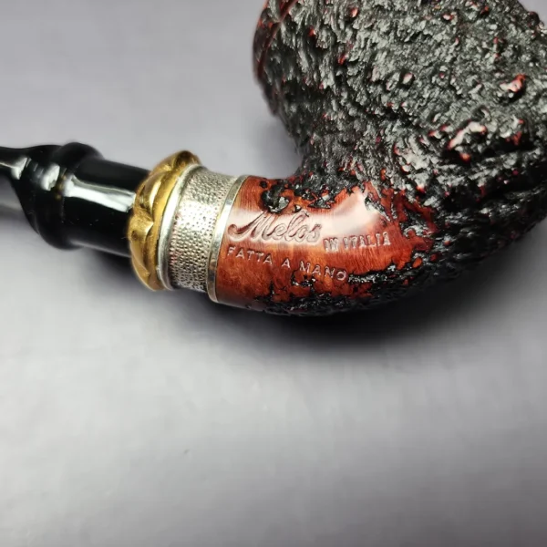 Don Carlos Melos 1 Note Partially Rusticated Pot Estate Briar Pipe, Italian Estates - Image 3