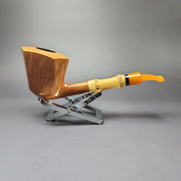 Ph. Vigen for Bjarne Nielsen Smooth Dublin w/ Bamboo Estate Briar Pipe, Unsmoked - Image 2