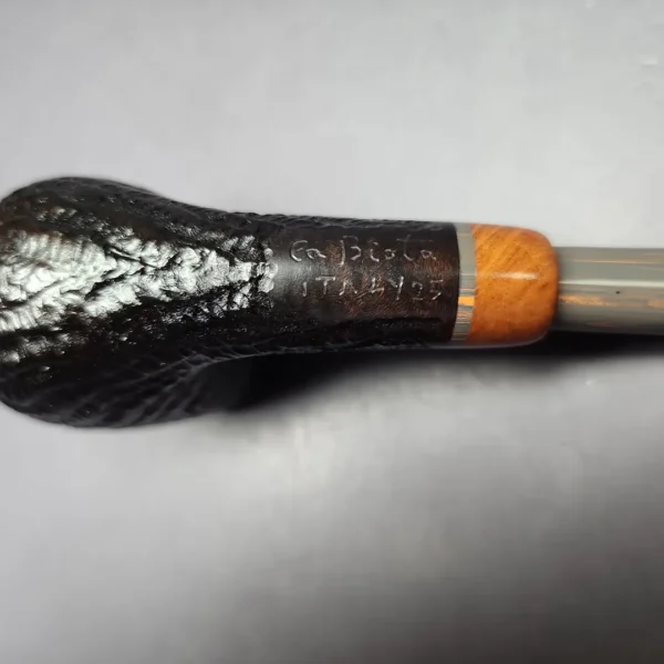 la Biota "Economica" Rusticated Bent Billiard Handmade Briar Pipe, New - Image 3