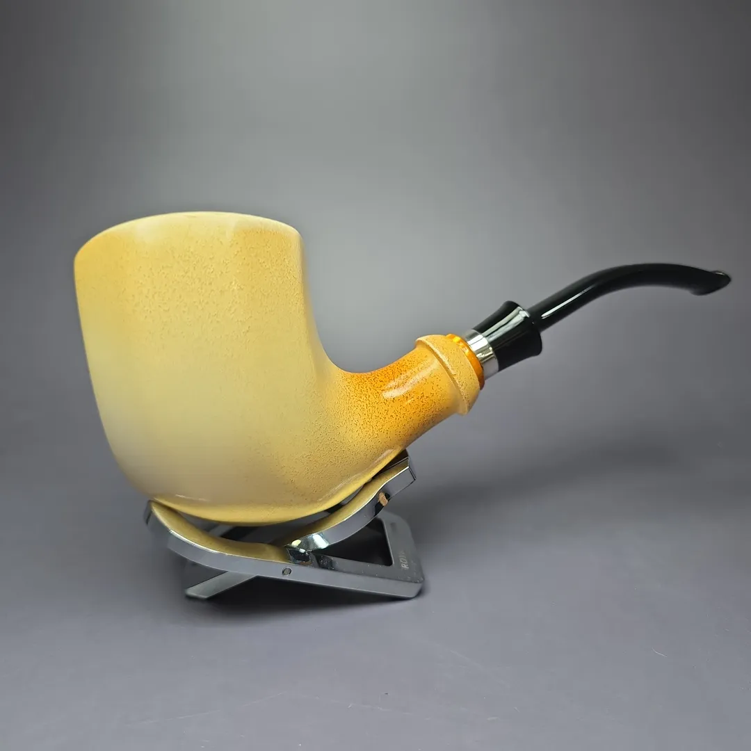 IMP Magnum Smooth Freehand w/ Silver Estate Block Meerschaum Pipe - Image 3