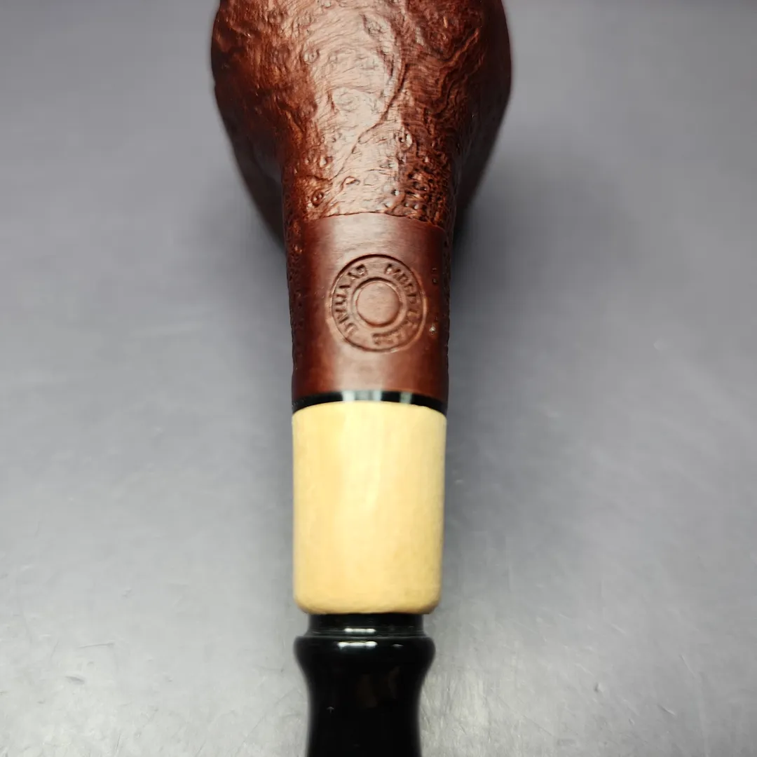 MBSD Briars by Piero Vitale Red Sandblasted Billiard w/ Boxwood Briar Pipe, New - Image 3