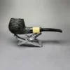 MBSD Briars by Piero Vitale Black Rusticated Author w/ Boxwood Briar Pipe, New - Image 3