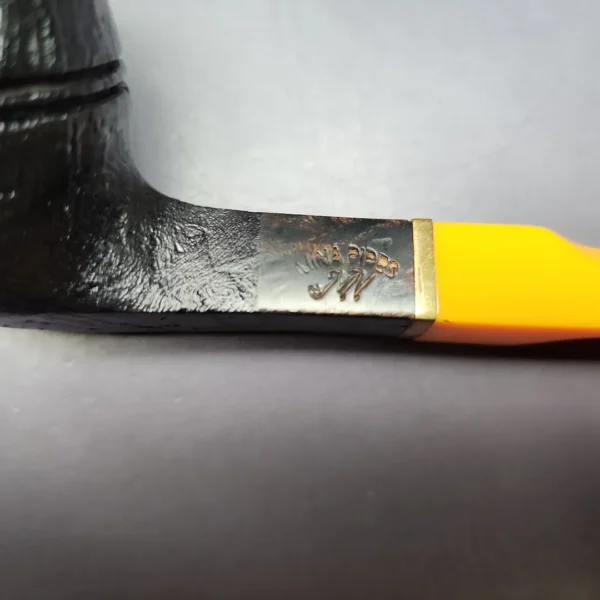 Mina Pipes Sandblasted Bulldog w/ Brass Estate Briar Pipe, Unsmoked - Image 3